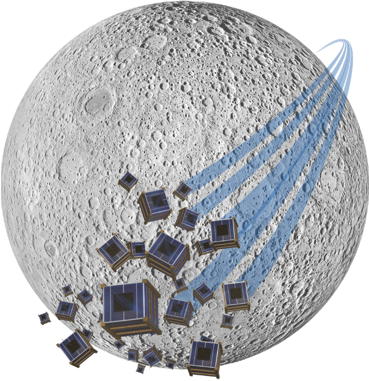 Illustration essaim nanosatellites